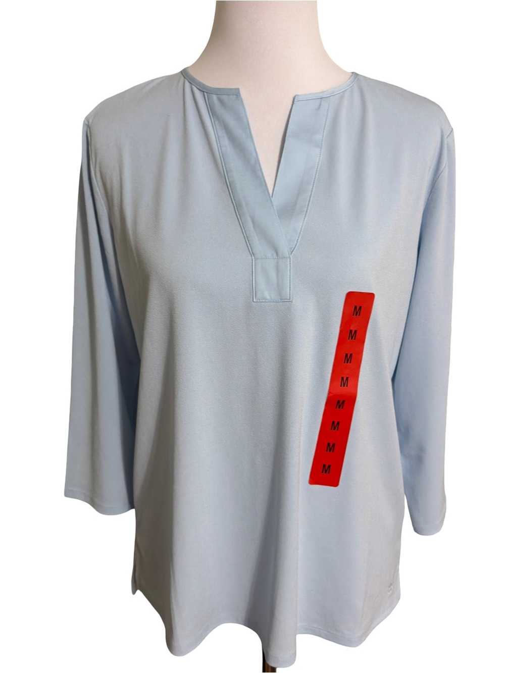 Banana Republic Light Blue V-Neck Tunic Blouse
